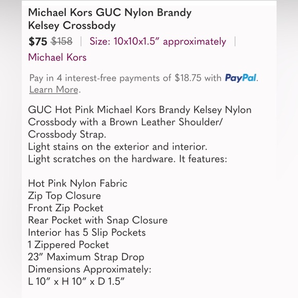 Michael Kors GUC Nylon Brandy Kelsey Crossbody - Picture 2 of 7